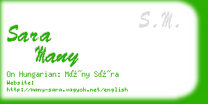 sara many business card